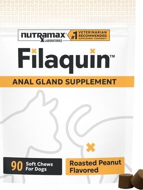 Nutramax Filaquin Anal Gland Supplement Soft Chews for Dogs - White & Orange